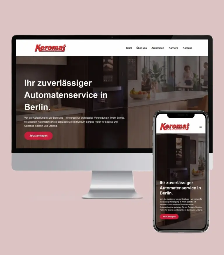 Beispiel der Internetseite von Keromat.de auf Mac und iPhone
